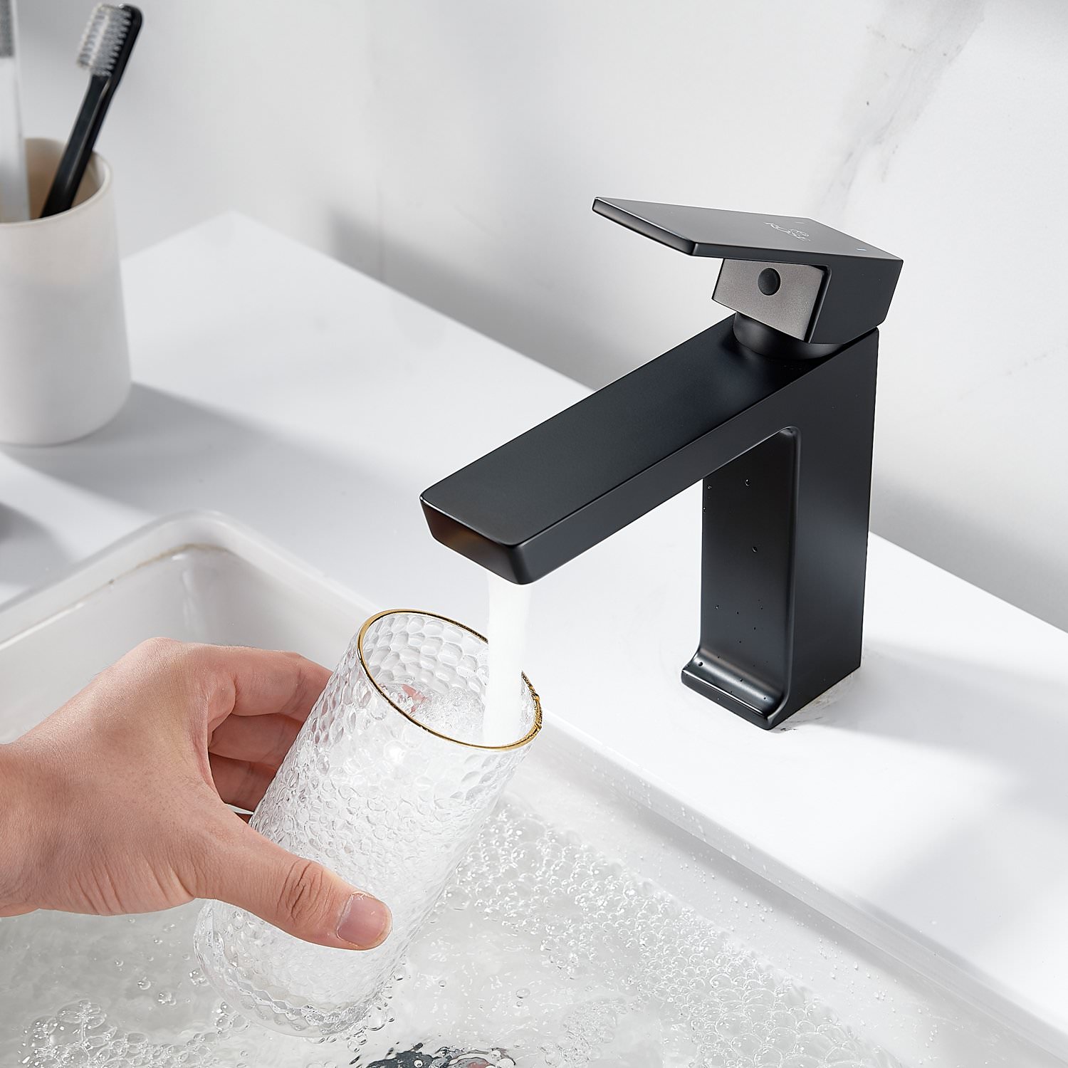 Смеситель для раковины Rose R1801H-1 черный в 100Kran: Широкий выбор и доступные цены.