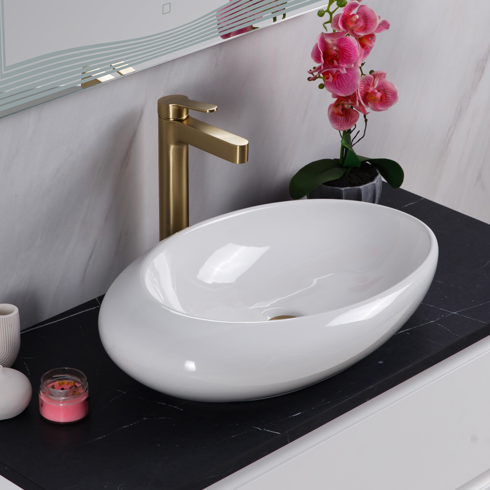 Накладная раковина BelBagno BB1396 37  см белая глянцевая в 100Kran: Широкий выбор и доступные цены.