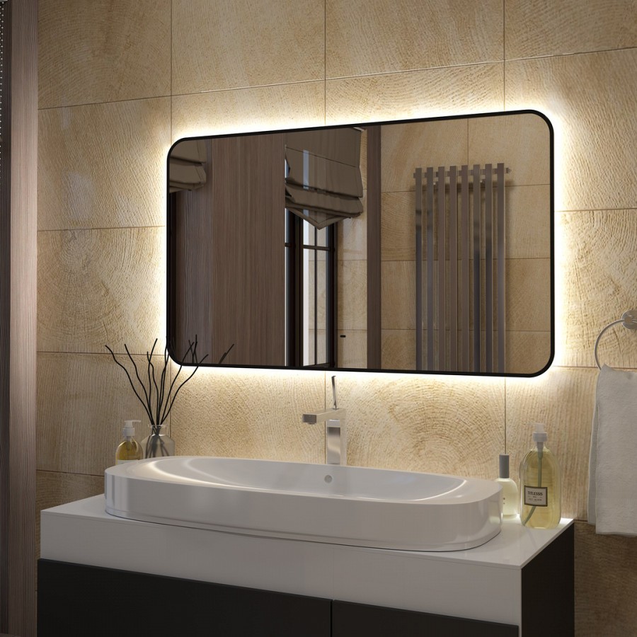Зеркало с подсветкой Maretti Florenza FL1412070P14EL 120x70 см черный 100Kran: Широкий выбор и доступные цены.