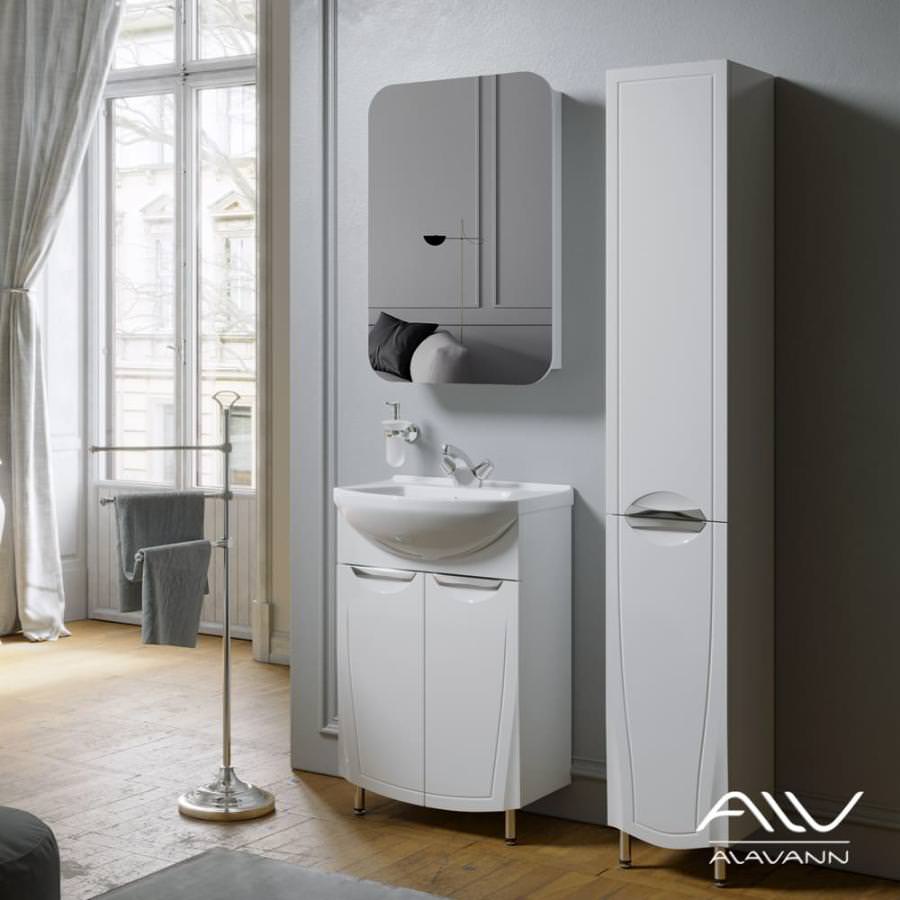 Зеркальный шкаф подвесной Alavann Monaco 55 см ALV0284001 белый создать уют и комфорт, это просто!
