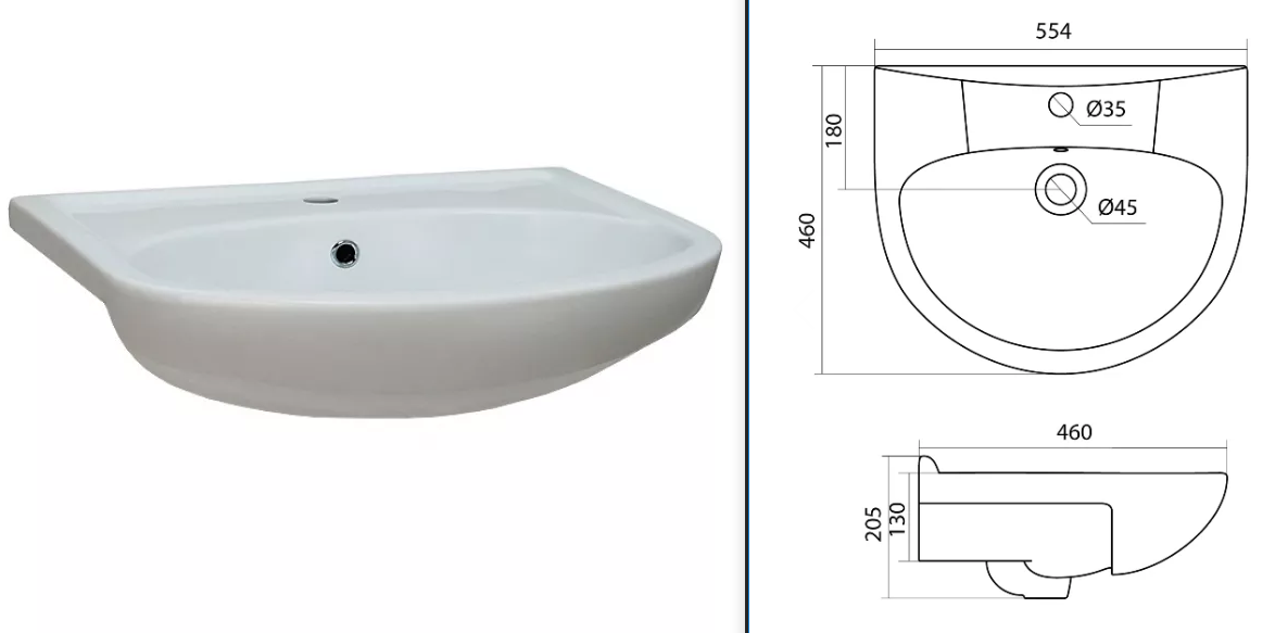 Раковина мебельная Santek Антик 55 см белая 1WH110186 в 100Kran: Широкий выбор и доступные цены.