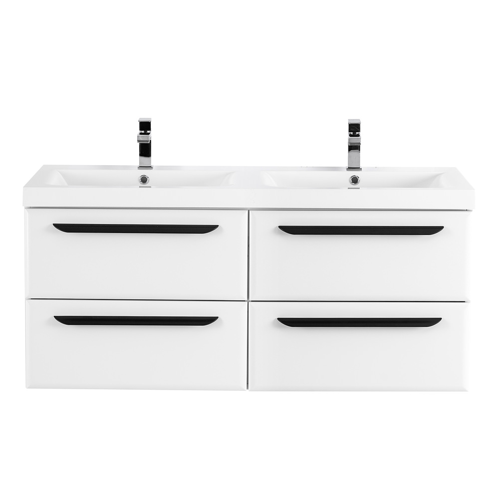 Тумба с раковиной подвесная CEZARES 120 см ECO-1200-4C-SO-2-BL Bianco Lucido в 100Kran: Широкий выбор и доступные цены.