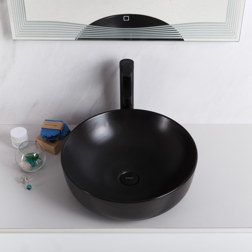 Накладная раковина BelBagno BB1315-H301 41  см черная матовая в 100Kran: Широкий выбор и доступные цены.