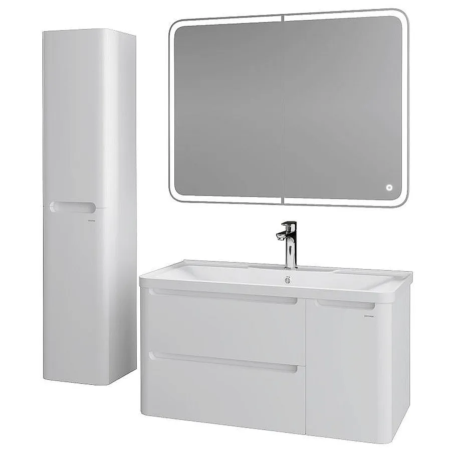 Тумба подвесная Grossman АДЕЛЬ 90 см 109003 с 2-я ящ. белая в 100Kran: Широкий выбор и доступные цены.