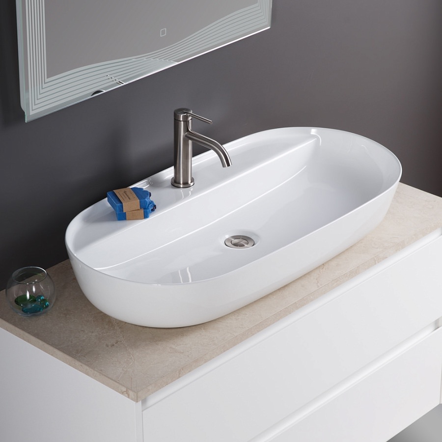 Накладная раковина BelBagno BB1347 41  см белая глянцевая в 100Kran: Широкий выбор и доступные цены.