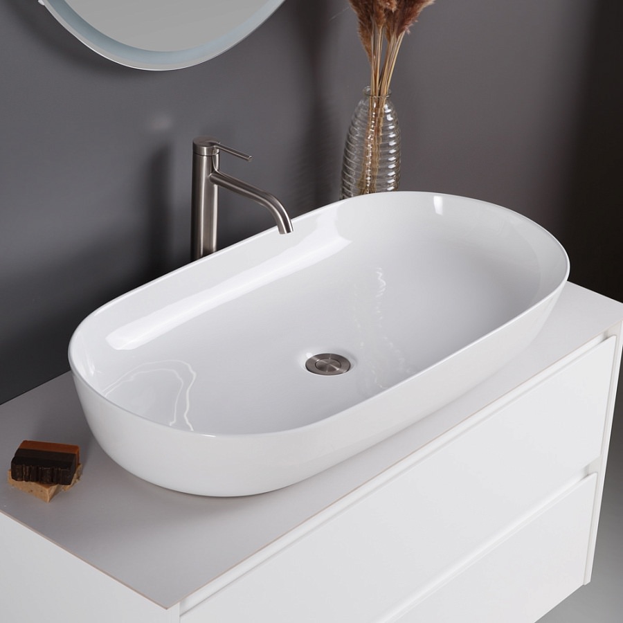 Накладная раковина BelBagno BB1349 40,5  см белая глянцевая в 100Kran: Широкий выбор и доступные цены.
