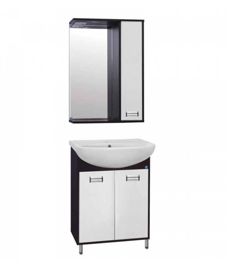 Тумба под раковину напольная  Style Line Эко Стиль W 9 50 см коричневый / белый ЛС-00000081 в 100Kran: Широкий выбор и доступные цены.
