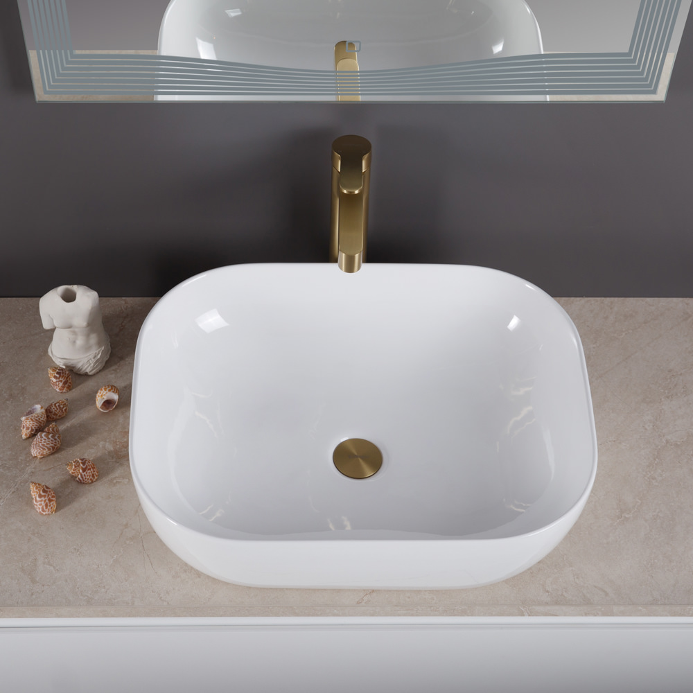 Накладная раковина BelBagno BB1302 40  см белая глянцевая в 100Kran: Широкий выбор и доступные цены.