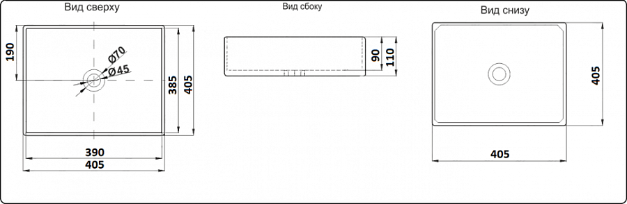 Раковина накладная CeramaLux 1305-1MB 36,5 см черная матовая в 100Kran: Широкий выбор и доступные цены.