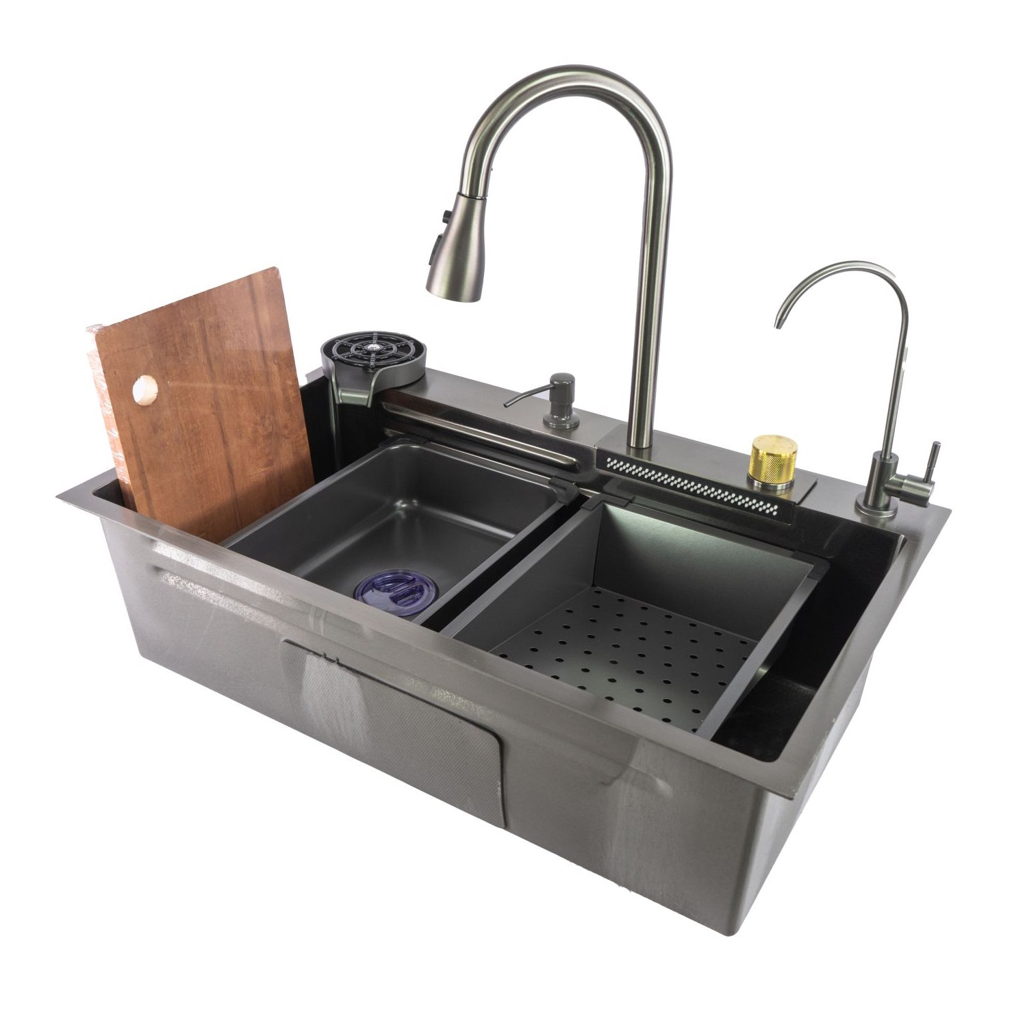 Многофункциональная кухонная мойка Fmark FSC003Q графит в 100Kran: Широкий выбор и доступные цены.