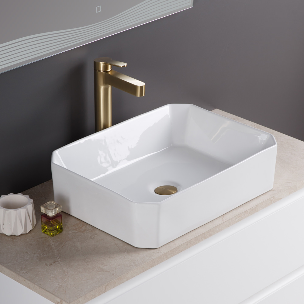 Накладная раковина BelBagno BB1386 36,5  см белая глянцевая в 100Kran: Широкий выбор и доступные цены.