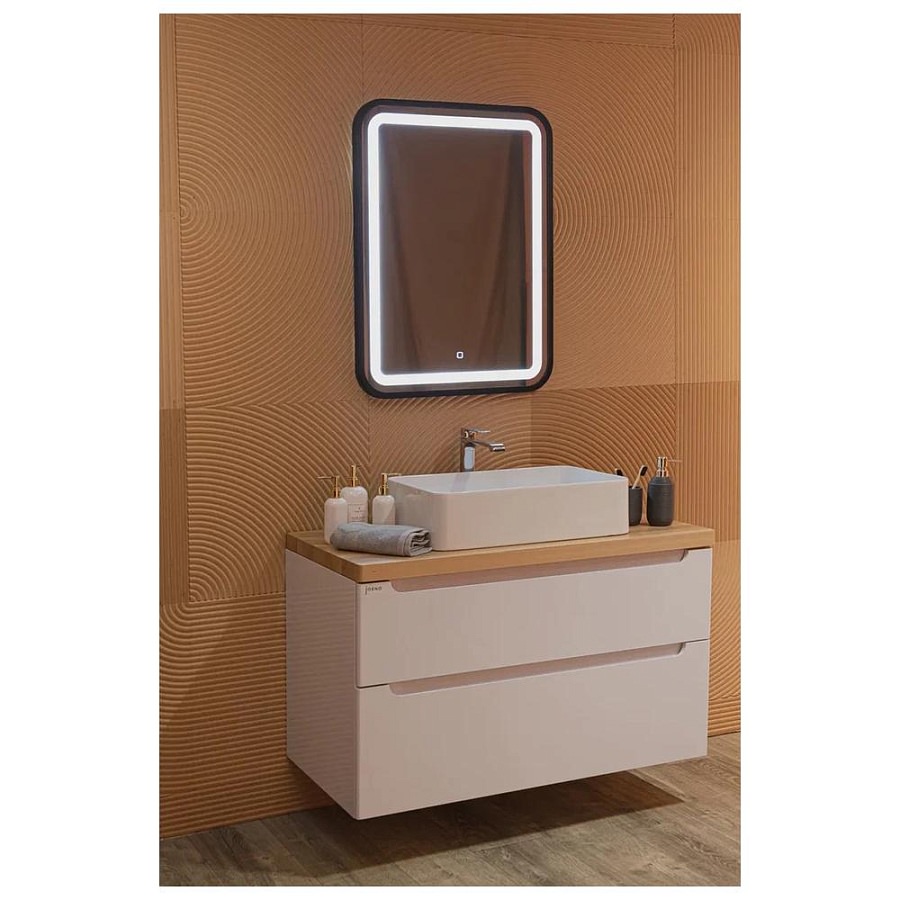 Зеркало с подсветкой Silver Mirrors Мальталофт 60 х 80 см LED-00002353 черное 100Kran: Широкий выбор и доступные цены.