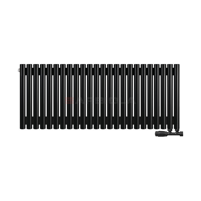 Вертикальный радиатор с нижним подключением Arbiola Iris V 108553 119,2 х 60 см черный матовый ral 9005 от интернет-магазина сантехники 100Kran!