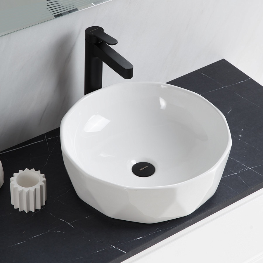 Накладная раковина BelBagno BB1409 41  см белая глянцевая в 100Kran: Широкий выбор и доступные цены.