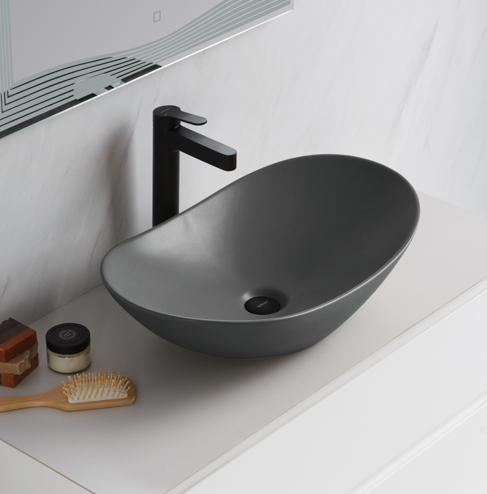 Накладная раковина BelBagno BB1404-H311 60,5  см серая матовая в 100Kran: Широкий выбор и доступные цены.