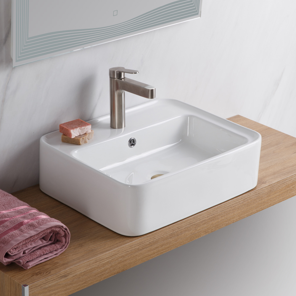 Накладная раковина BelBagno BB1367 42  см белая глянцевая в 100Kran: Широкий выбор и доступные цены.