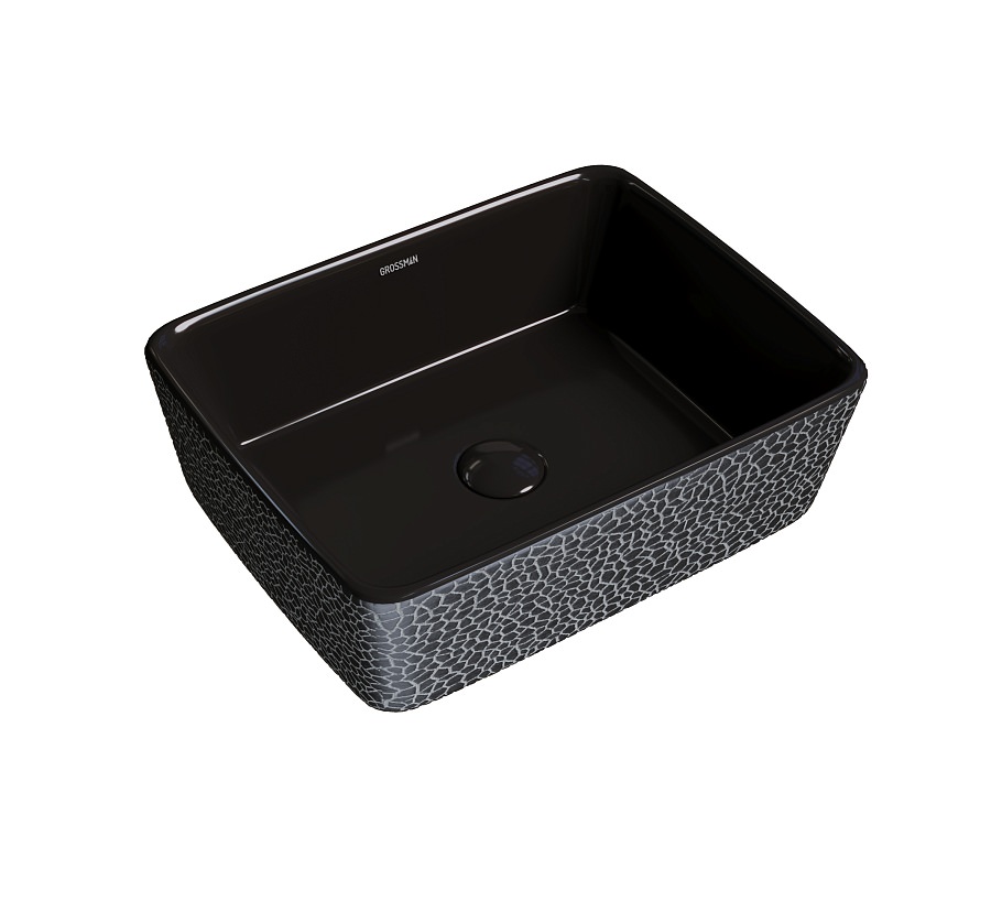 Раковина накладная Grossman GR-3016BBL 480х370х130 мм черная в 100Kran: Широкий выбор и доступные цены.