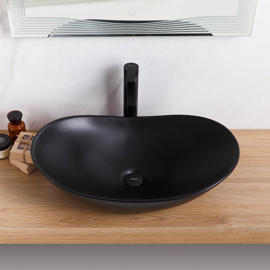Накладная раковина BelBagno BB1404-H301 60,5  см черная матовая в 100Kran: Широкий выбор и доступные цены.