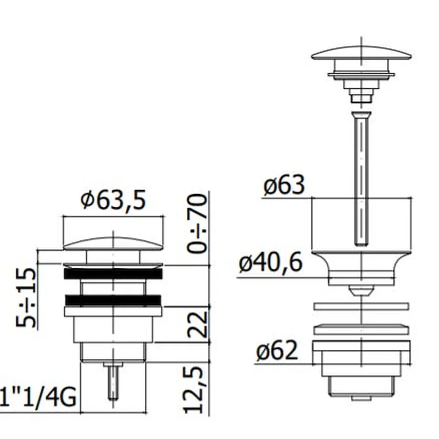 Донный клапан Paffoni ZSCA050BO click-clack белый матовый в 100Kran: Широкий выбор и доступные цены.