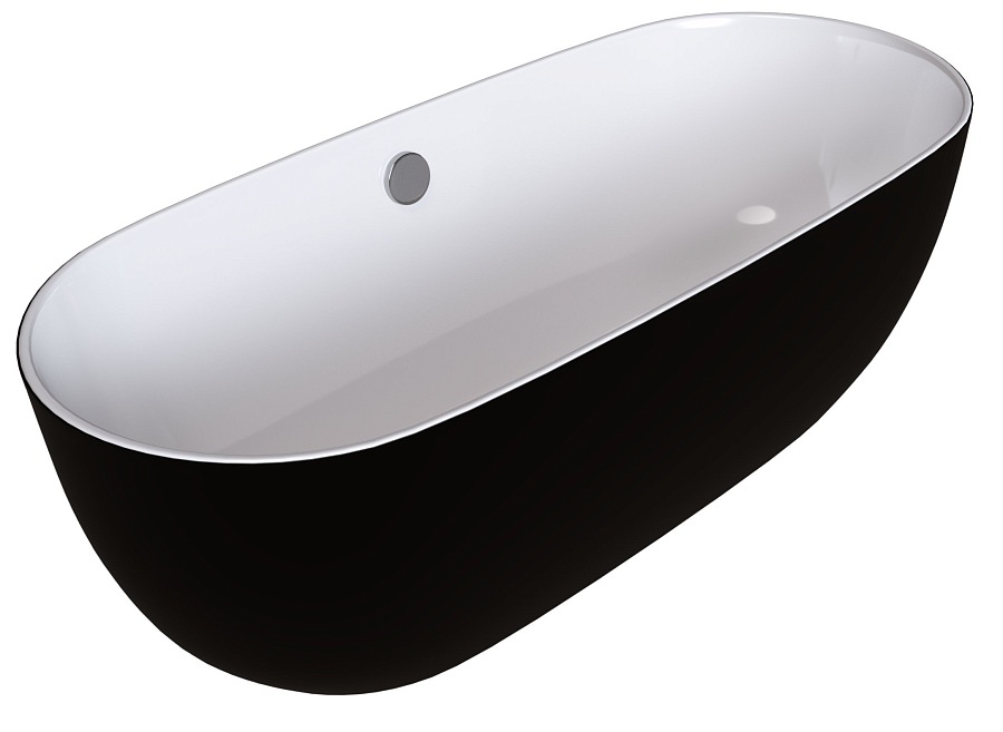 Ванна отдельностоящая Grossman Classic GR-2401MB 150х75х54 см черный/белый матовый в 100Kran: Широкий выбор и доступные цены.