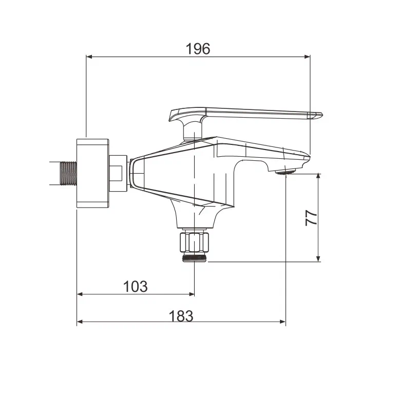 Смеситель для ванны и душа Rose R1302H черный в 100Kran: Широкий выбор и доступные цены.