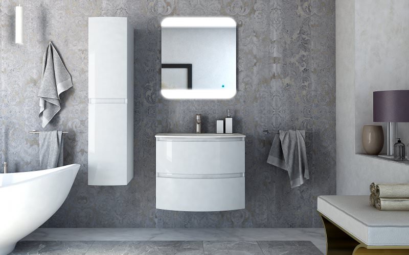 Тумба с раковиной подвесная с двумя выдвижными ящиками VAGUE CEZARES 70 см 44220 Bianco lucido в 100Kran: Широкий выбор и доступные цены.