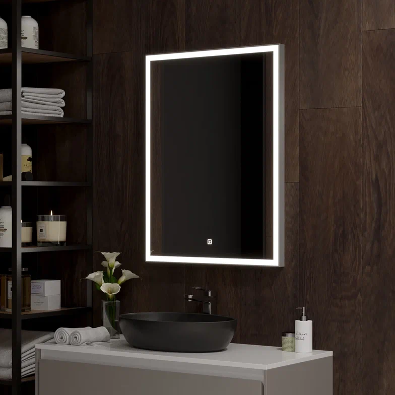 Зеркало с подсветкой "Frame Silver LED" 600х800 100Kran: Широкий выбор и доступные цены.
