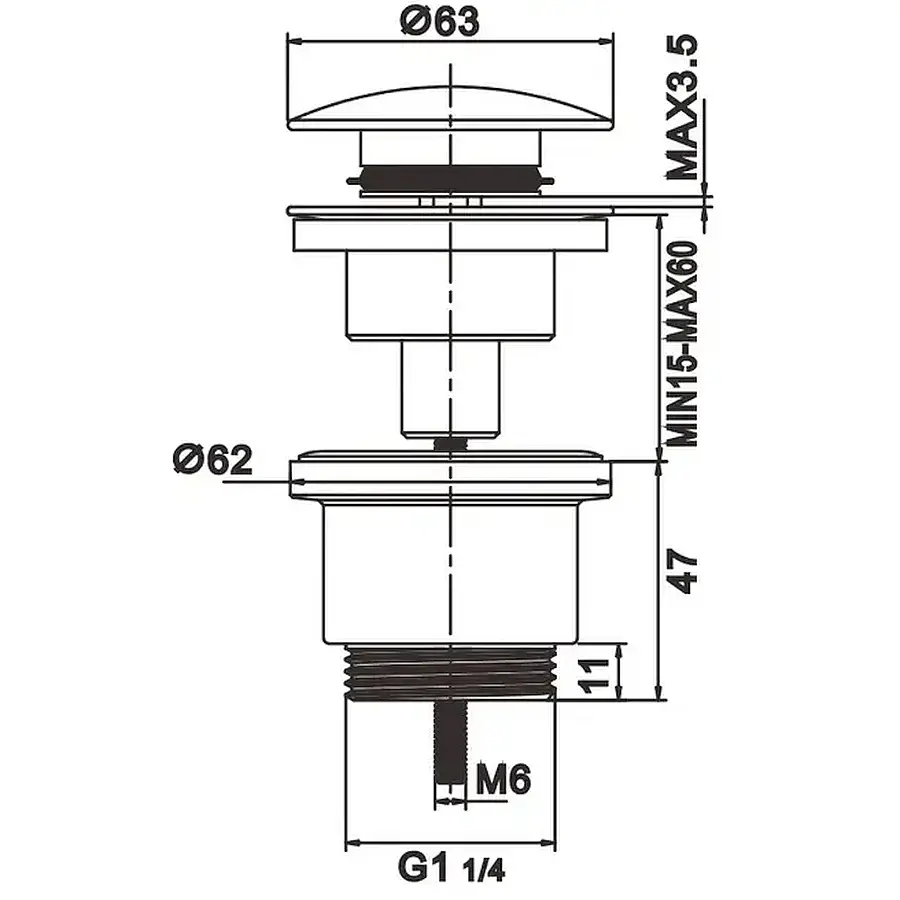 Донный клапан Rose RS31 хром в 100Kran: Широкий выбор и доступные цены.