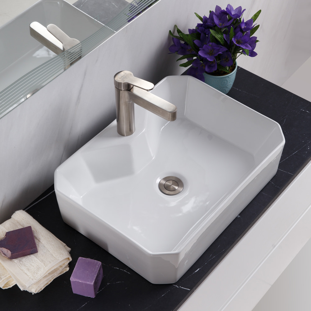 Накладная раковина BelBagno BB1387 37,5  см белая глянцевая в 100Kran: Широкий выбор и доступные цены.