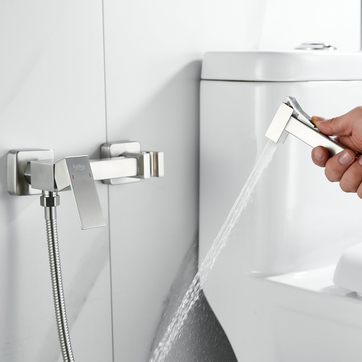 Гигиенический душ со смесителем Raffine F237L сатин в 100Kran: Широкий выбор и доступные цены.