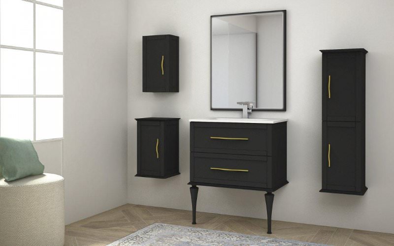 Тумба с раковиной подвесная CEZARES 75 см TIFFANY 54949 Nero Grafite в 100Kran: Широкий выбор и доступные цены.
