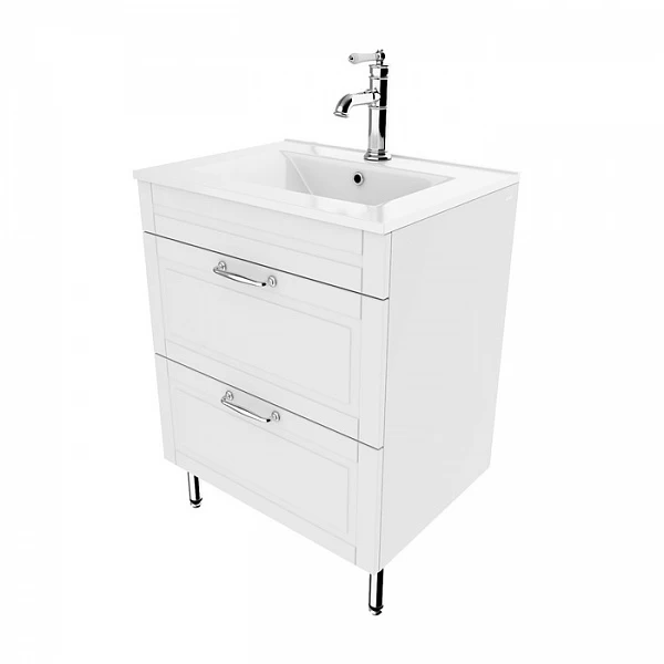 Тумба с раковиной напольная 60 см Oxford IDDIS OXF60W0i95K белая в 100Kran: Широкий выбор и доступные цены.