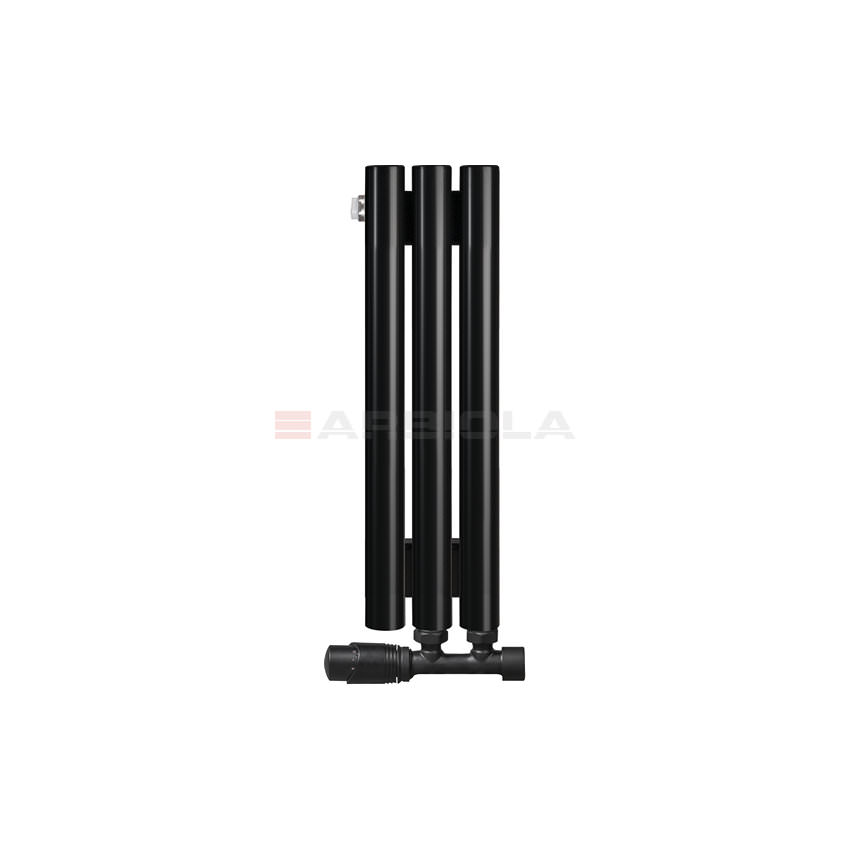 Вертикальный радиатор с нижним подключением Arbiola Iris V 108490 14,2 х 60 см черный матовый ral 9005 от интернет-магазина сантехники 100Kran!