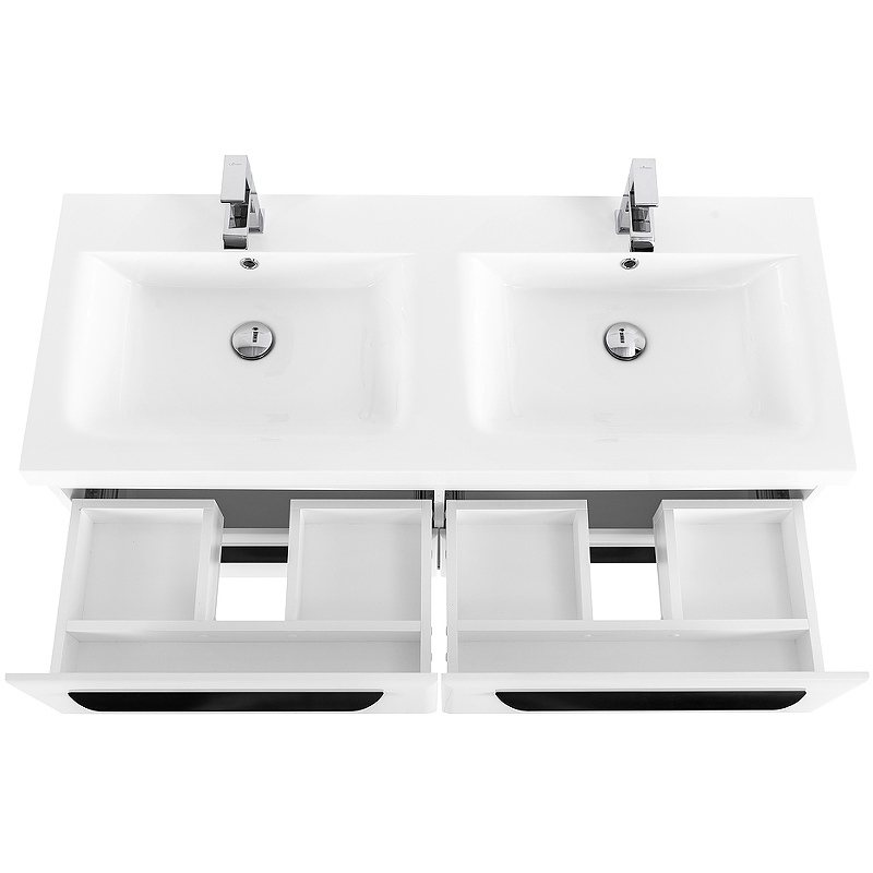 Тумба с раковиной подвесная CEZARES 120 см ECO-1200-4C-SO-2-BL Bianco Lucido в 100Kran: Широкий выбор и доступные цены.