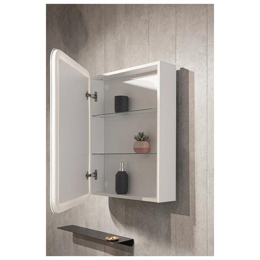 Зеркальный шкаф с подсветкой Silver Mirrors Фиджи 50 х 75 см  - 4.2 LED-00002593 левый часы, ТХ, сенсорный выключатель создать уют и комфорт, это просто!