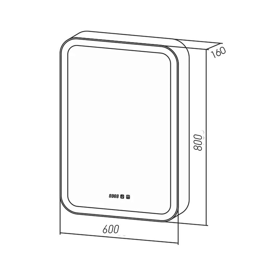 Зеркальный шкаф с подсветкой Silver Mirrors Фиджи 60 х 80 см  - 3.2 LED-00002859 левый часы, ТХ, подогрев, сенсорный выключатель создать уют и комфорт, это просто!