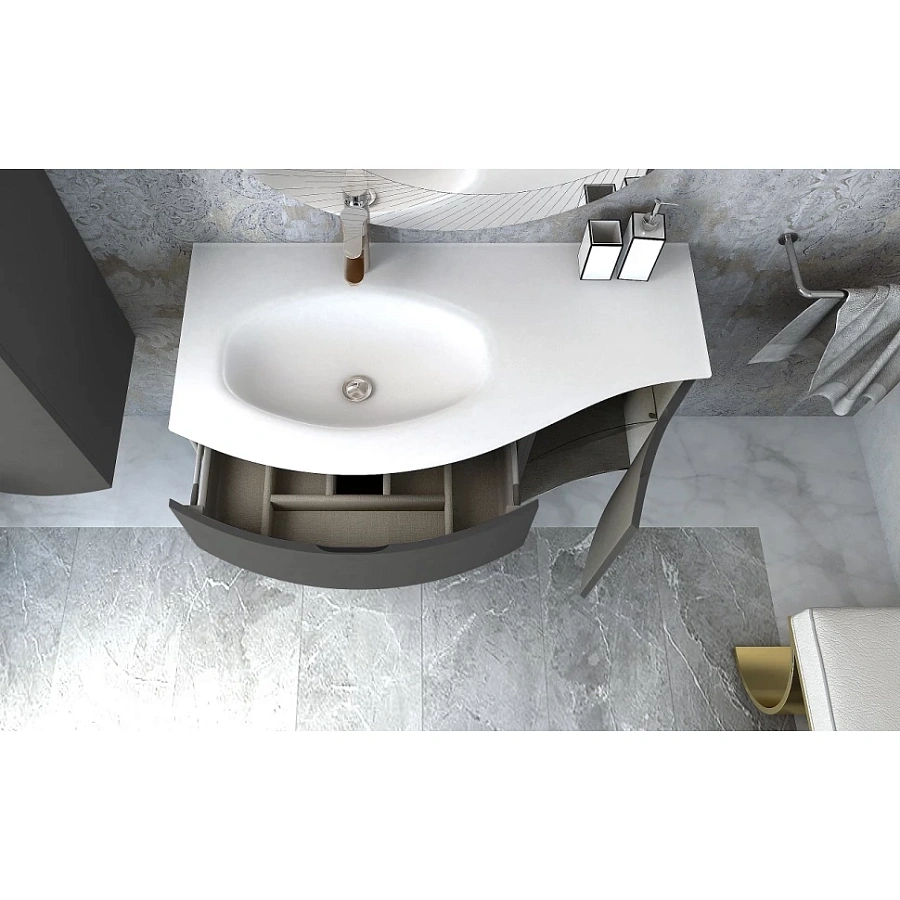 Тумба с раковиной подвесная с двумя выдвижными ящиками VAGUE CEZARES 70 см 54905 Grigio talpa opaco в 100Kran: Широкий выбор и доступные цены.