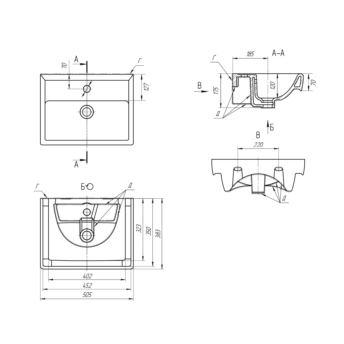 Раковина Dreja Mini-СК 50 см белый 195032 в 100Kran: Широкий выбор и доступные цены.