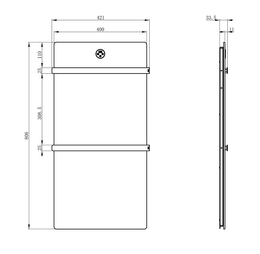 Полотенцесушитель электрический с каменной плитой Wonzon & Woghand STUTTGART WW-A502-BR брашированный никель в 100Kran: Широкий выбор и доступные цены.