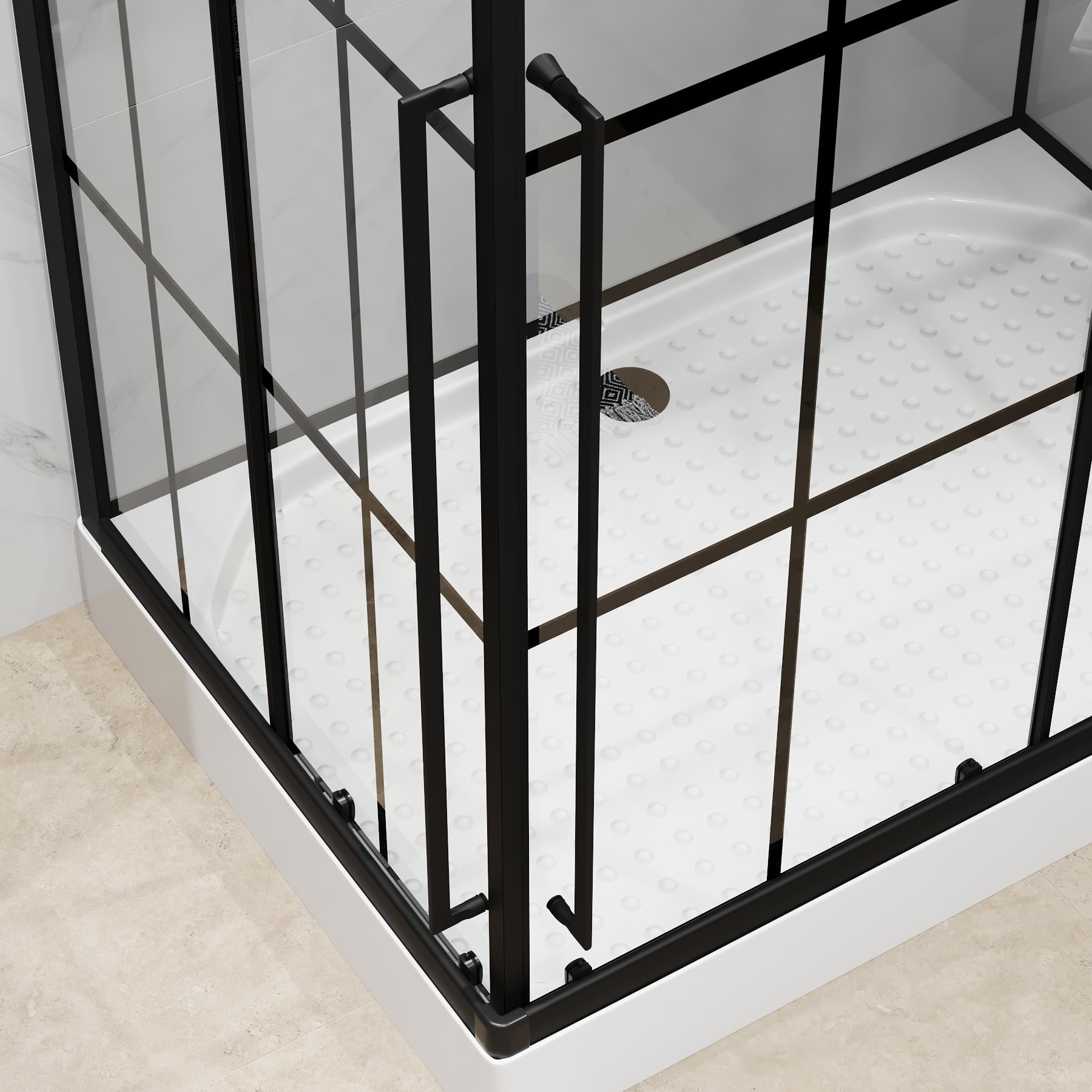 Душевая кабина Niagara Standart ST100/80/15QR/KL/BKT 100х80 см черная матовая в 100Kran: Широкий выбор и доступные цены.