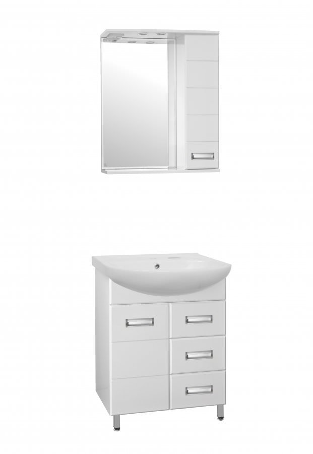 Тумба под раковину  напольная Style Line Ирис 65 3 ящ.  белый ЛС-00000016 в 100Kran: Широкий выбор и доступные цены.