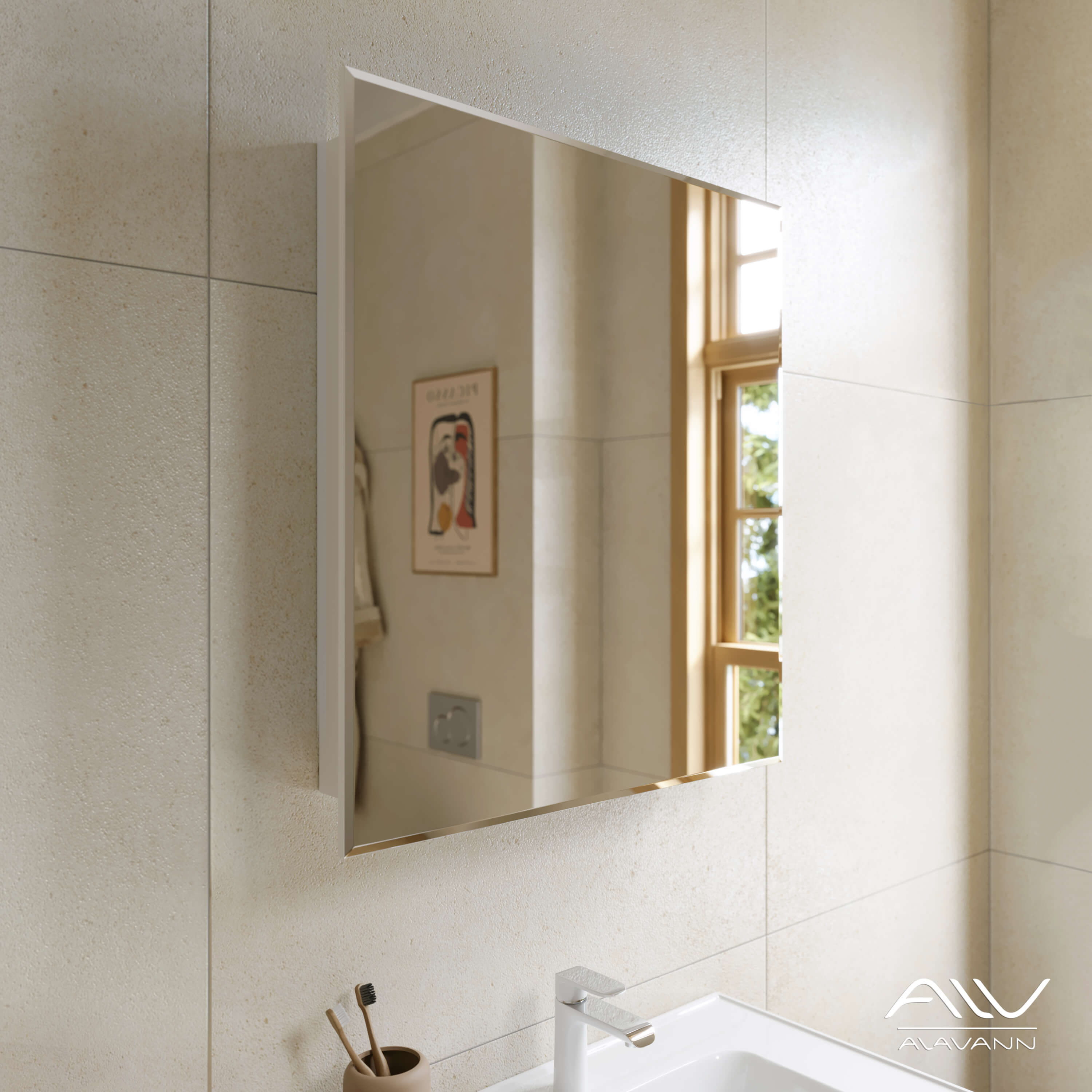 Зеркальный шкаф подвесной Alavann Paris 70 см ALV0285001 белый создать уют и комфорт, это просто!