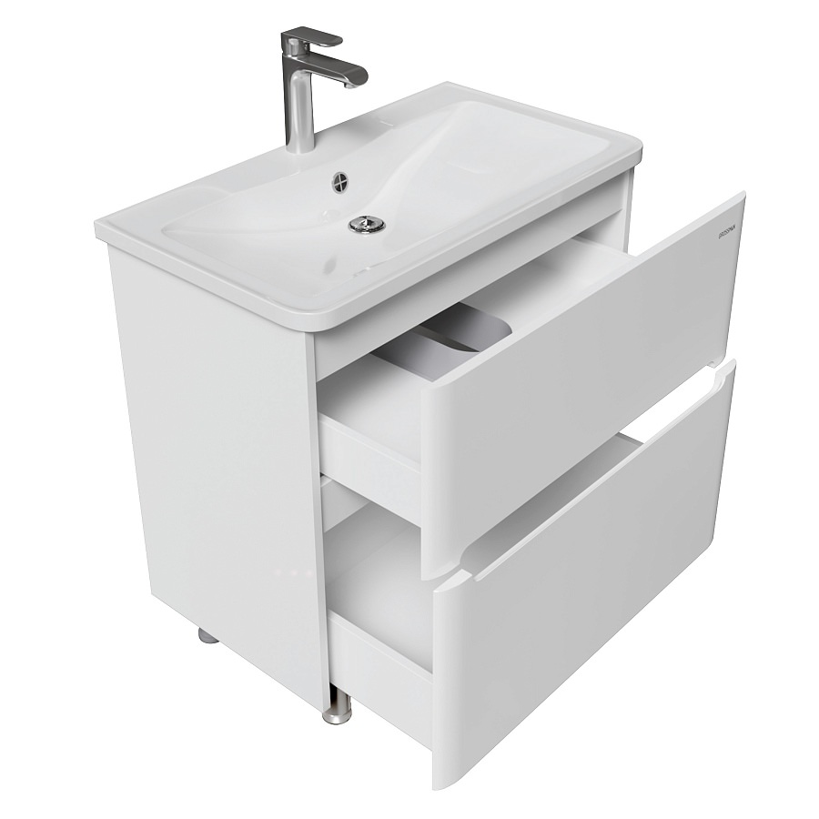 Тумба напольная Grossman АДЕЛЬ НОРМА 80 см 108023 с 2-я ящ. белая в 100Kran: Широкий выбор и доступные цены.