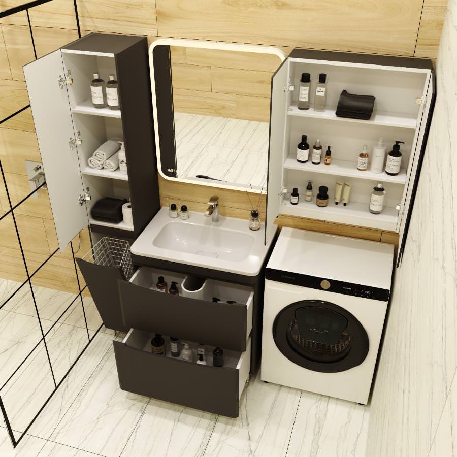 Тумба напольная Style Line Бергамо мини 70 см СС-00002311 антискрейтч черный в 100Kran: Широкий выбор и доступные цены.