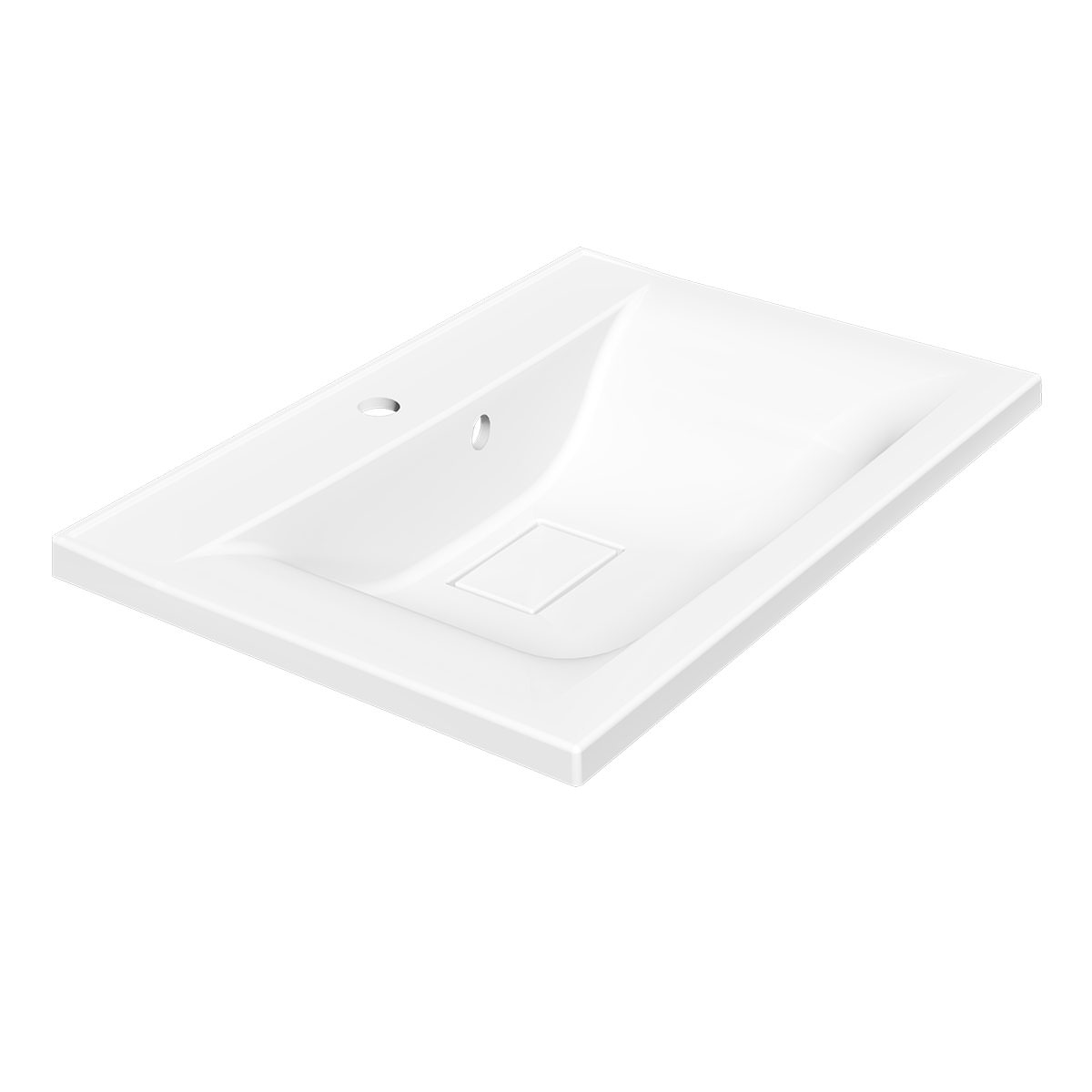 Раковина Vincea VCB-3M650W 65 из искусственного камня цвет белый в 100Kran: Широкий выбор и доступные цены.