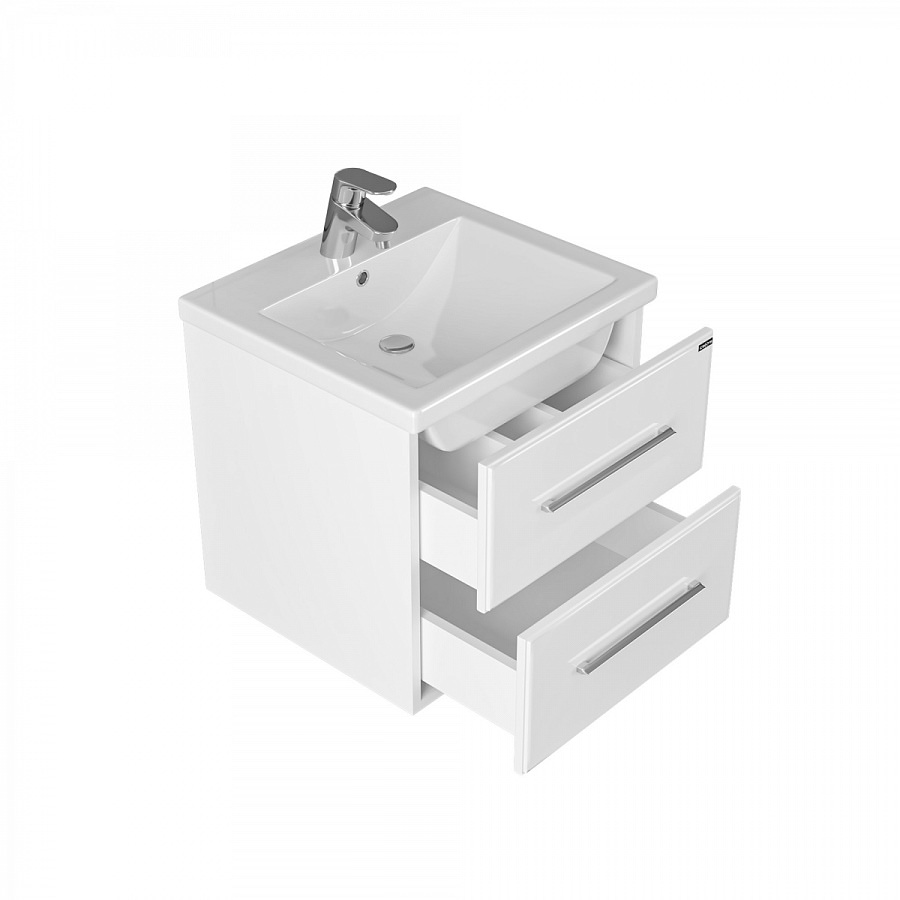 Тумба под раковину подвесная СаНта Омега 50 см 207035 белая в 100Kran: Широкий выбор и доступные цены.