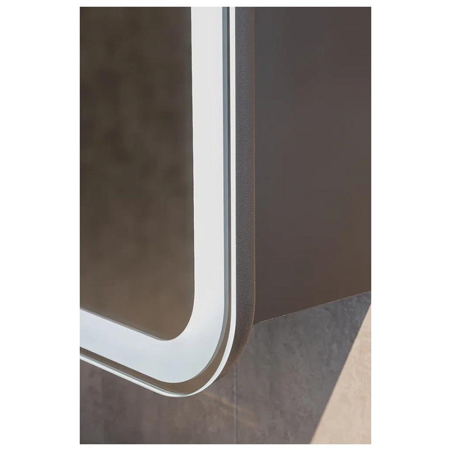Зеркальный шкаф с подсветкой Silver Mirrors Фиджи BLACK 50 х 75 см  - 4.2 LED-00002728 левый часы, ТХ, сенсорный выключатель создать уют и комфорт, это просто!
