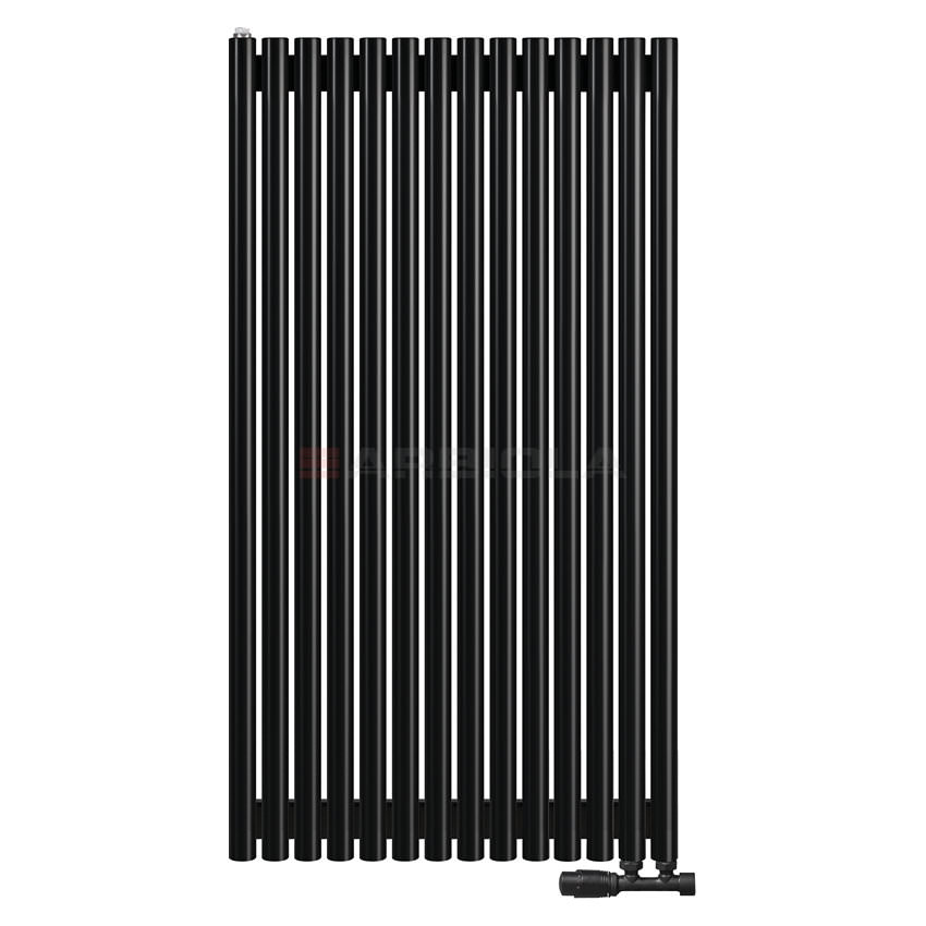 Вертикальный радиатор с нижним подключением Arbiola Iris V 108889 69,2 х 120 см черный матовый ral 9005 от интернет-магазина сантехники 100Kran!
