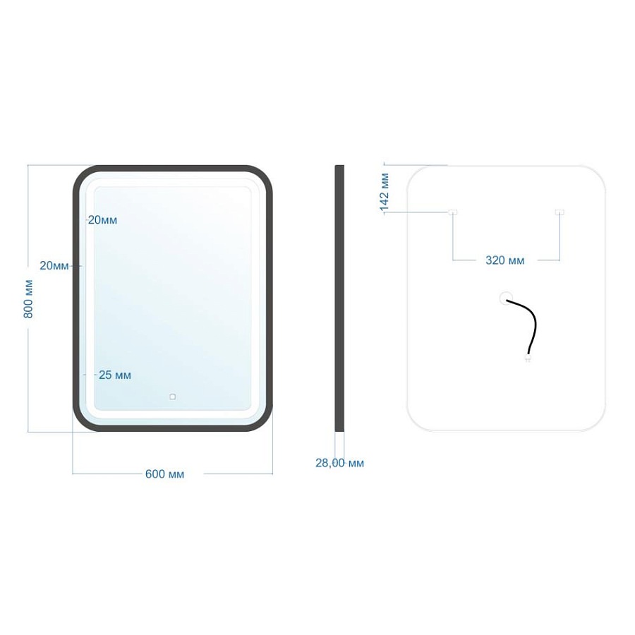 Зеркало с подсветкой Silver Mirrors Мальталофт 60 х 80 см LED-00002353 черное 100Kran: Широкий выбор и доступные цены.