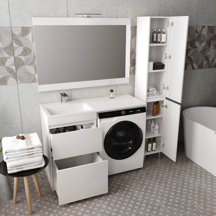 Тумба напольная Style Line Даллас 115 СС-00000515 белая в 100Kran: Широкий выбор и доступные цены.